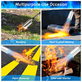 Vixflux weed torch delivers up to 45,000 BTU for quick, high-heat weed control.