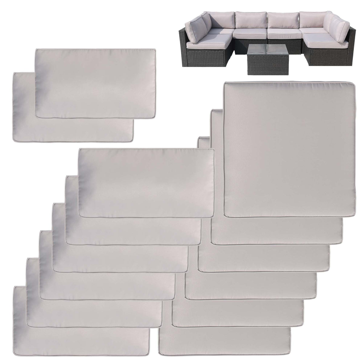 VIXLON patio cushion cover front view fits 25.6x25.6x4 inch cushions for outdoor use