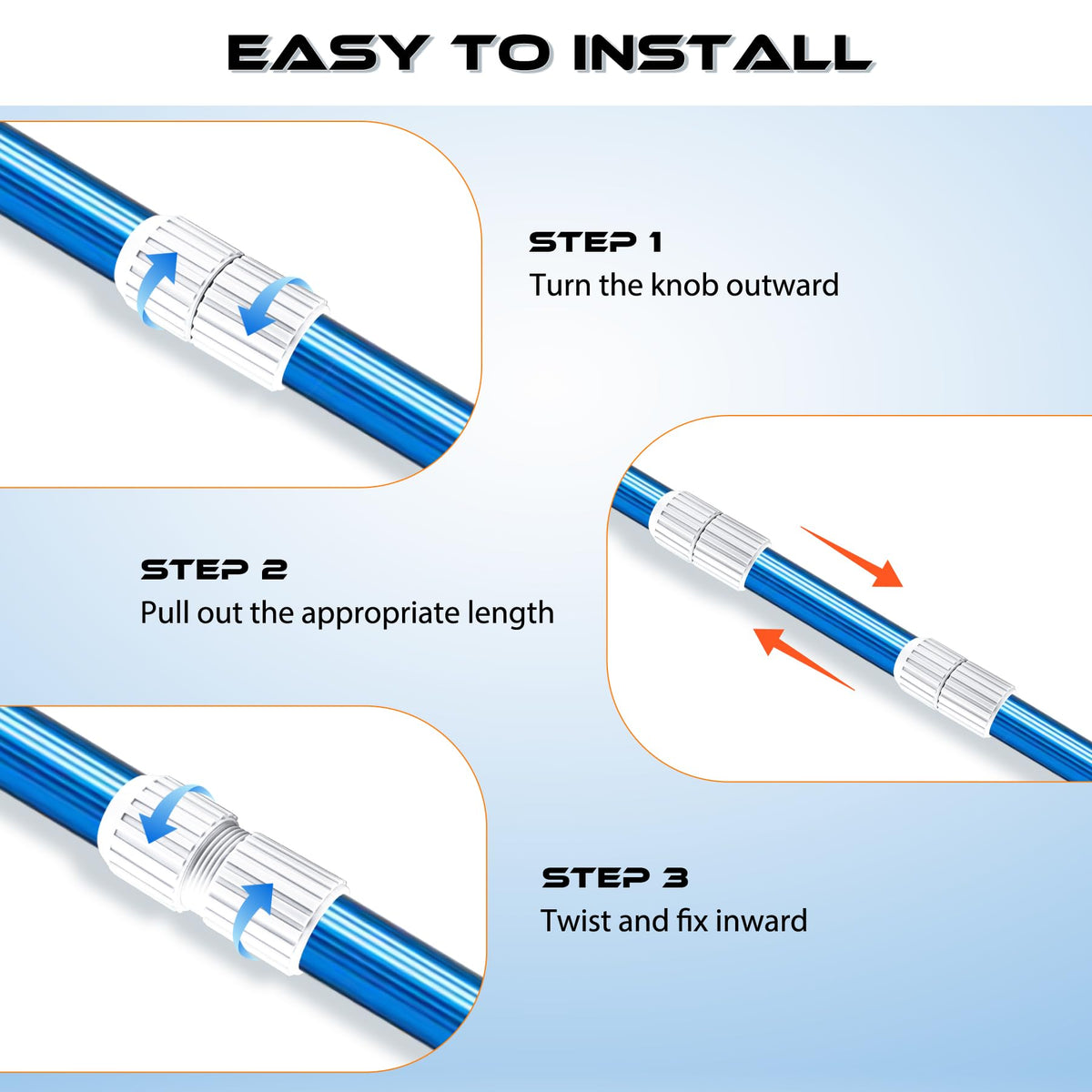 Vizava cam lock fits 31-32 mm poles for versatile assembly.