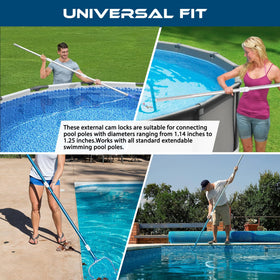 Vizava repair cam locks for extending or replacing damaged pool poles.