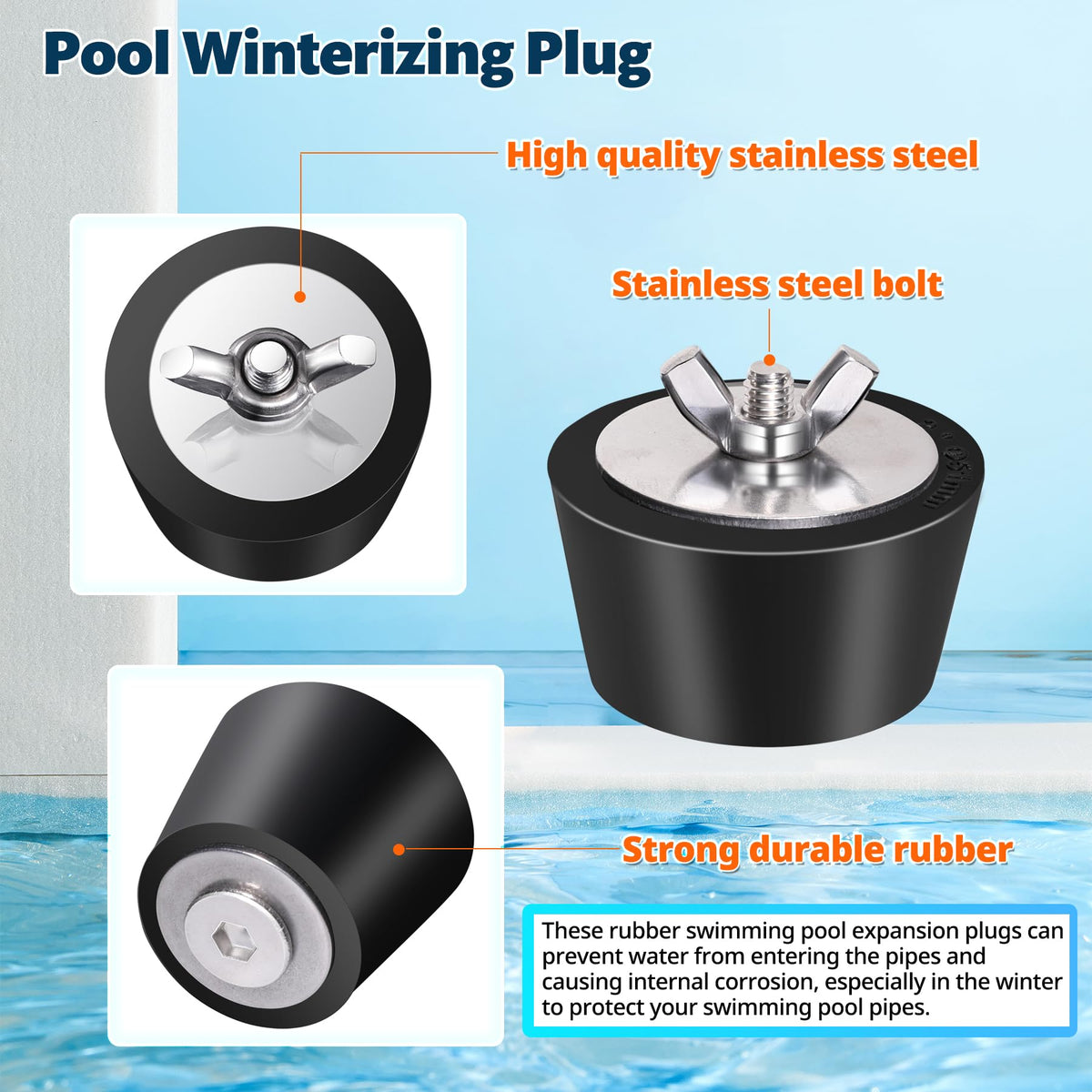 Vizava stainless steel wing nut for durable plug security