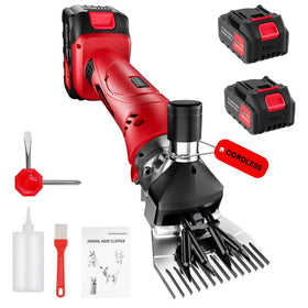 Vkdemer cordless sheep shears with dual 4000mAh batteries for long outdoor grooming.