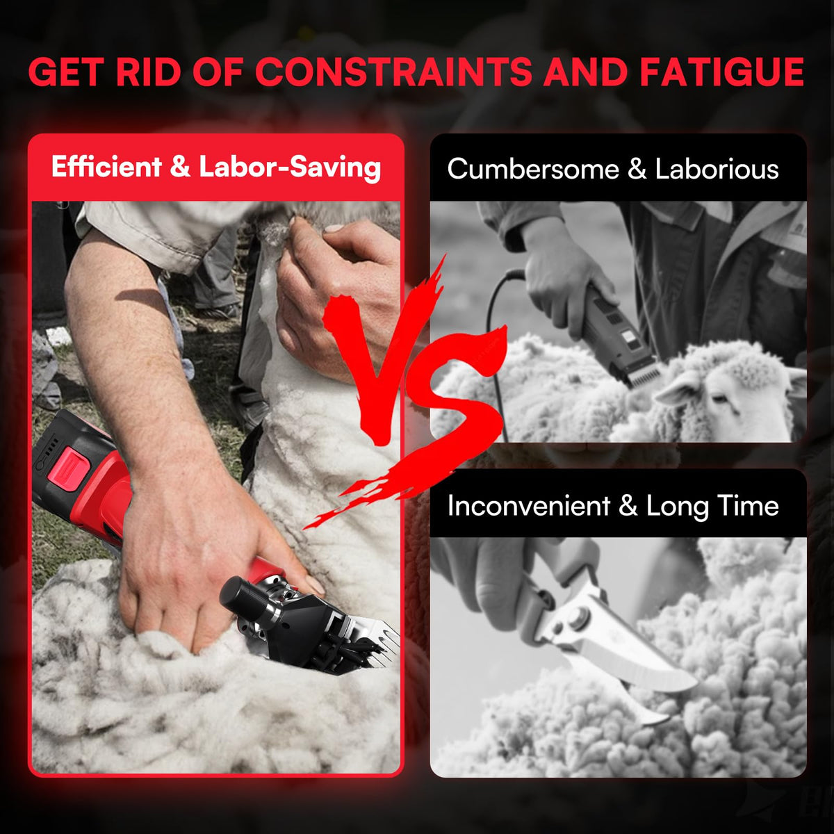 Vkdemer 4-pound clippers provide strong power for tough coats.