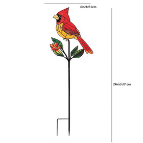 VKEVOC red cardinal in garden bed adds year-round focal charm.