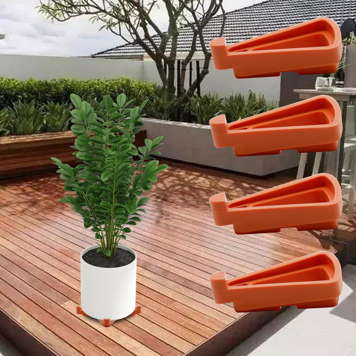 Vkinman pot feet provide non-slip grip to prevent planter sliding