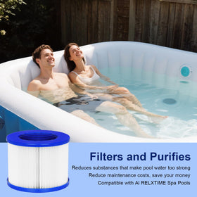 vkolim long lasting clean filter helps keep spa water clear during sessions.