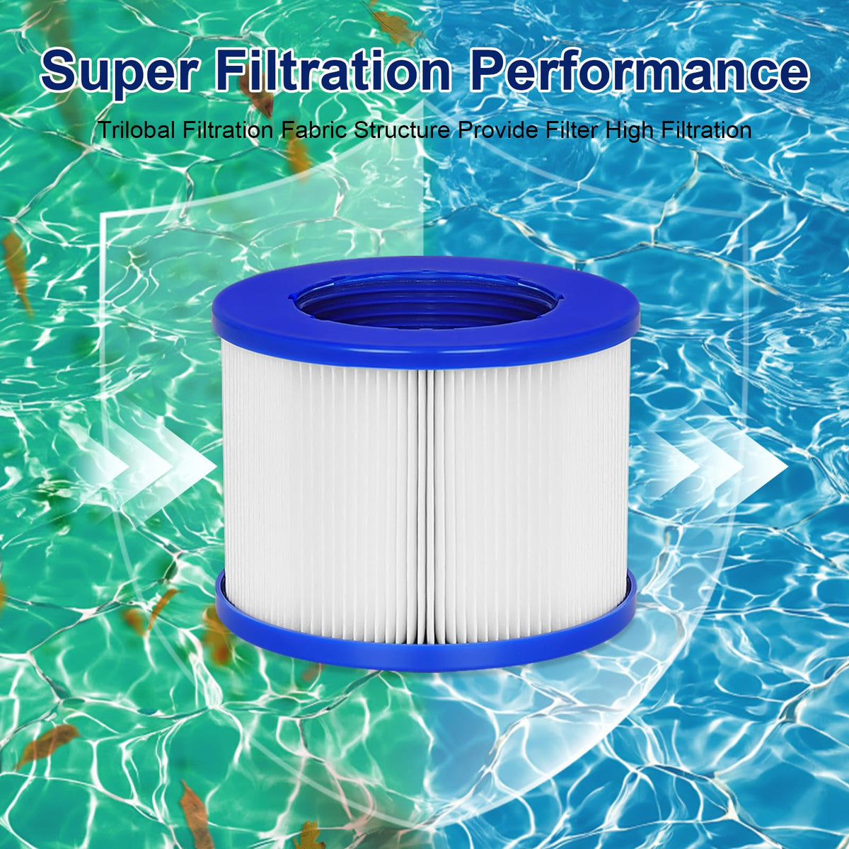 vkolim pro-grade hot tub filter with open top and closed bottom ends fits standard housings.