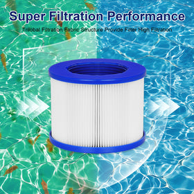 vkolim pro-grade hot tub filter with open top and closed bottom ends fits standard housings.