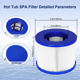 vkolim trilobal fabric hot tub filter enhances particle capture and steady water flow.