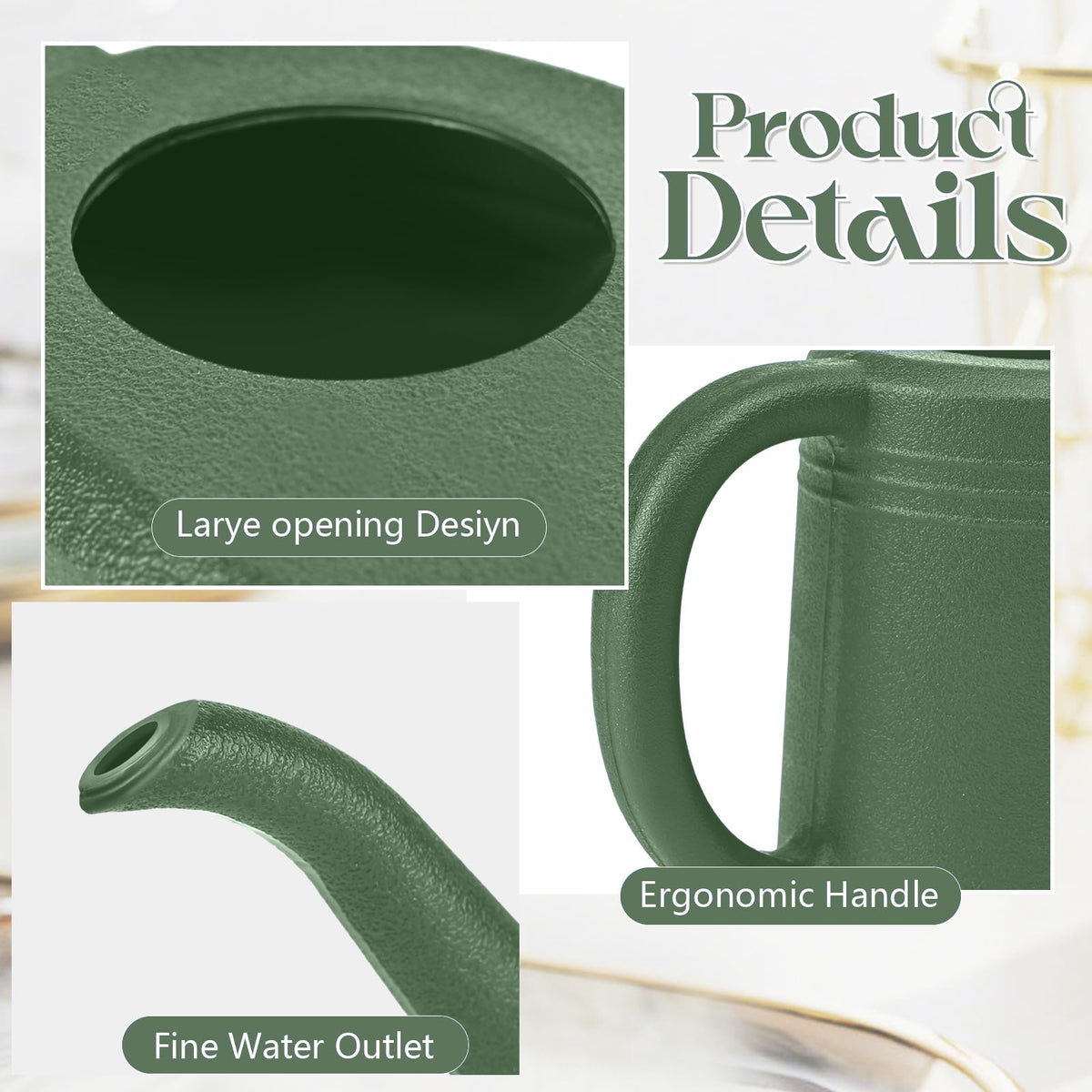 VKPLITE green watering can made from recyclable plastic for sustainable gardening.