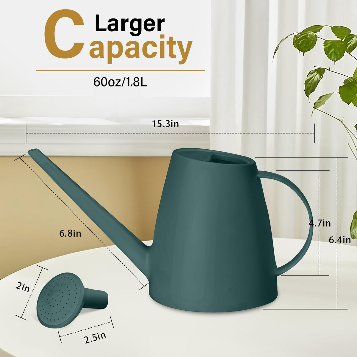 VKPLITE 64-ounce capacity for fewer refills during plant care