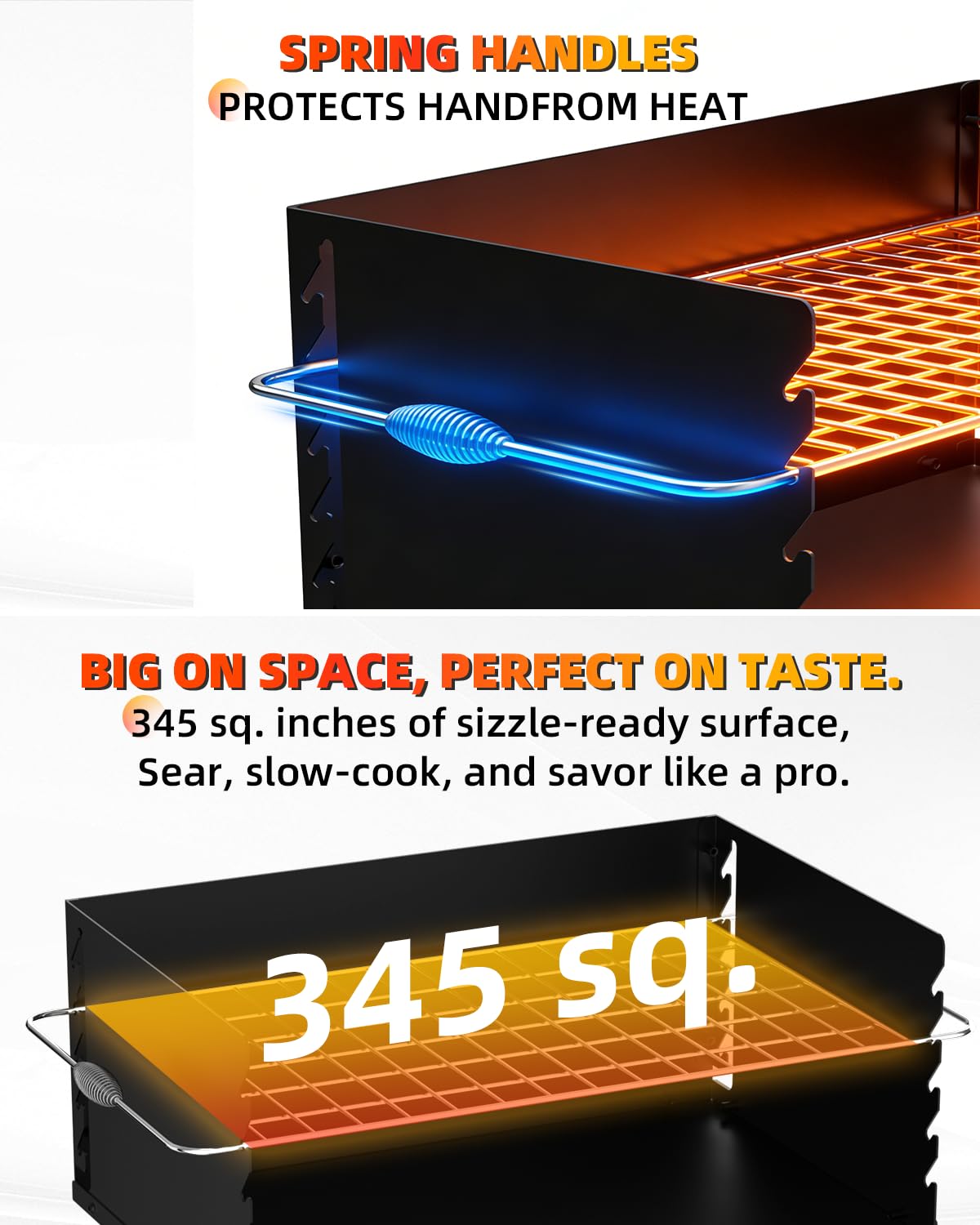 Vlaeng Charcoal Grill adjustable grate levels enable versatile cooking.