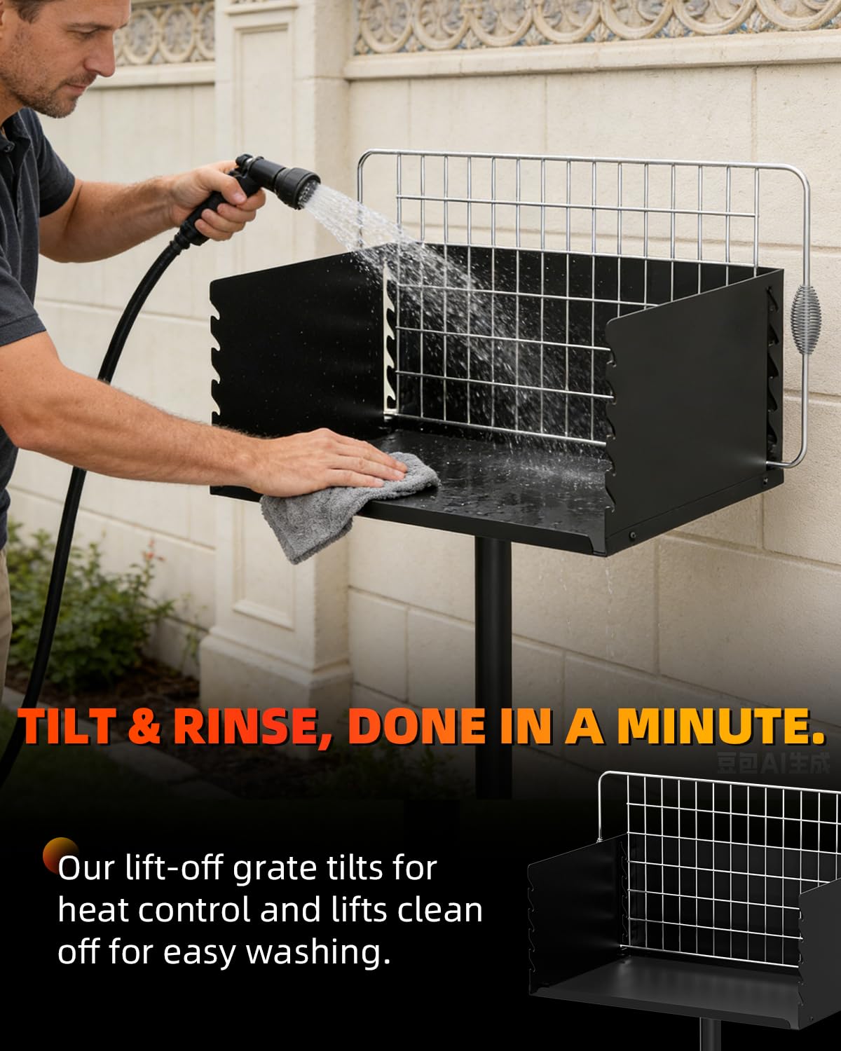 Vlaeng Charcoal Grill with cover included protects from dust and rain.