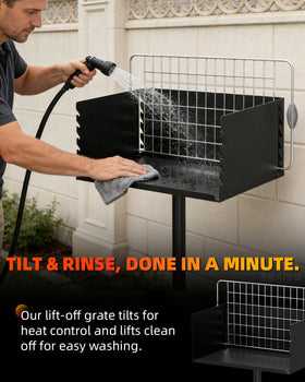 Vlaeng Charcoal Grill with cover included protects from dust and rain.