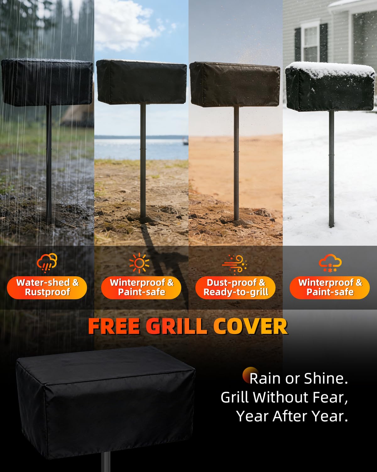 Vlaeng Charcoal Grill offers spacious cooking area for burgers and more.