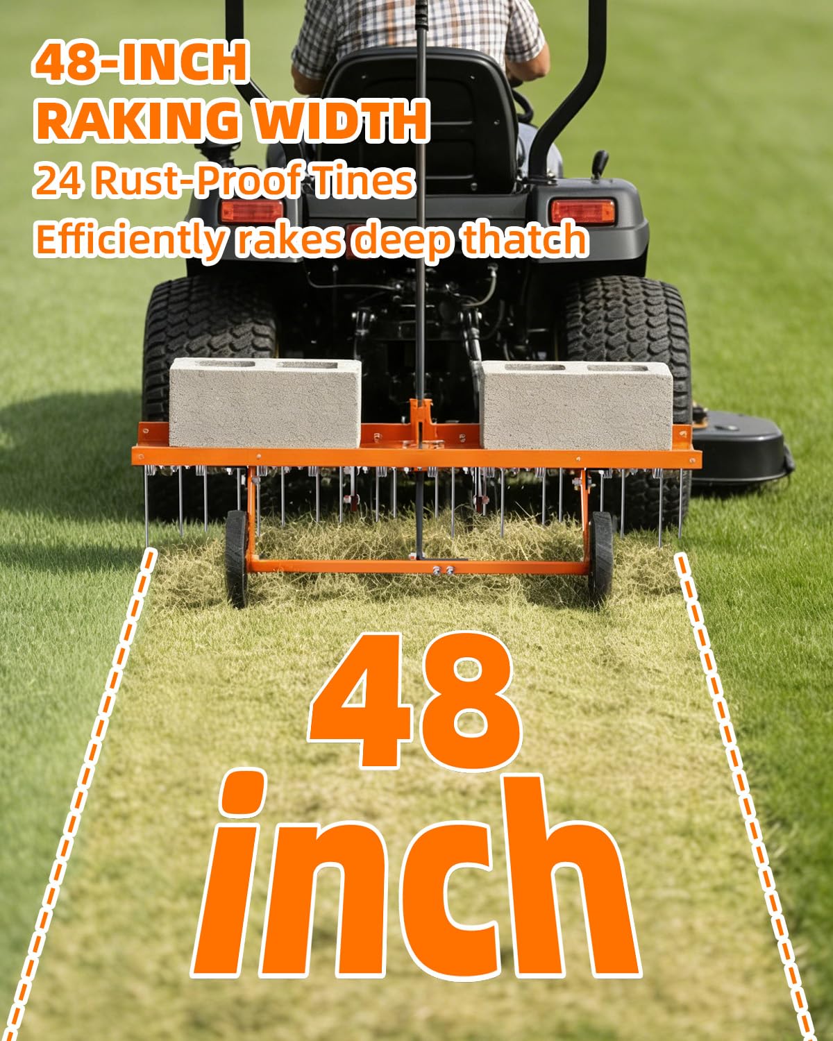 Vlaeng heavy-duty wheels enable smooth towing across lawns.