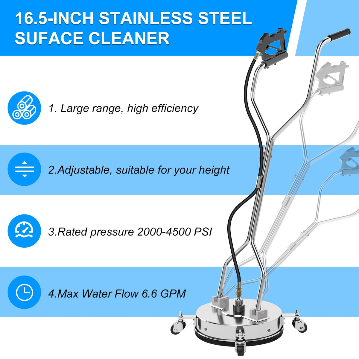 Vlaeng dual-handle design enabling comfortable operation on large areas