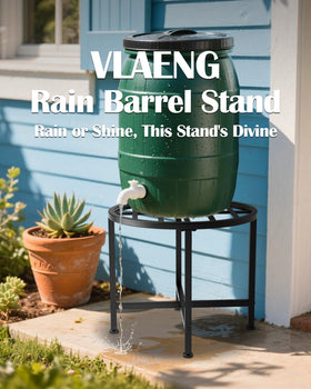 Vlaeng rain barrel stand stable base keeps your setup level on uneven ground.