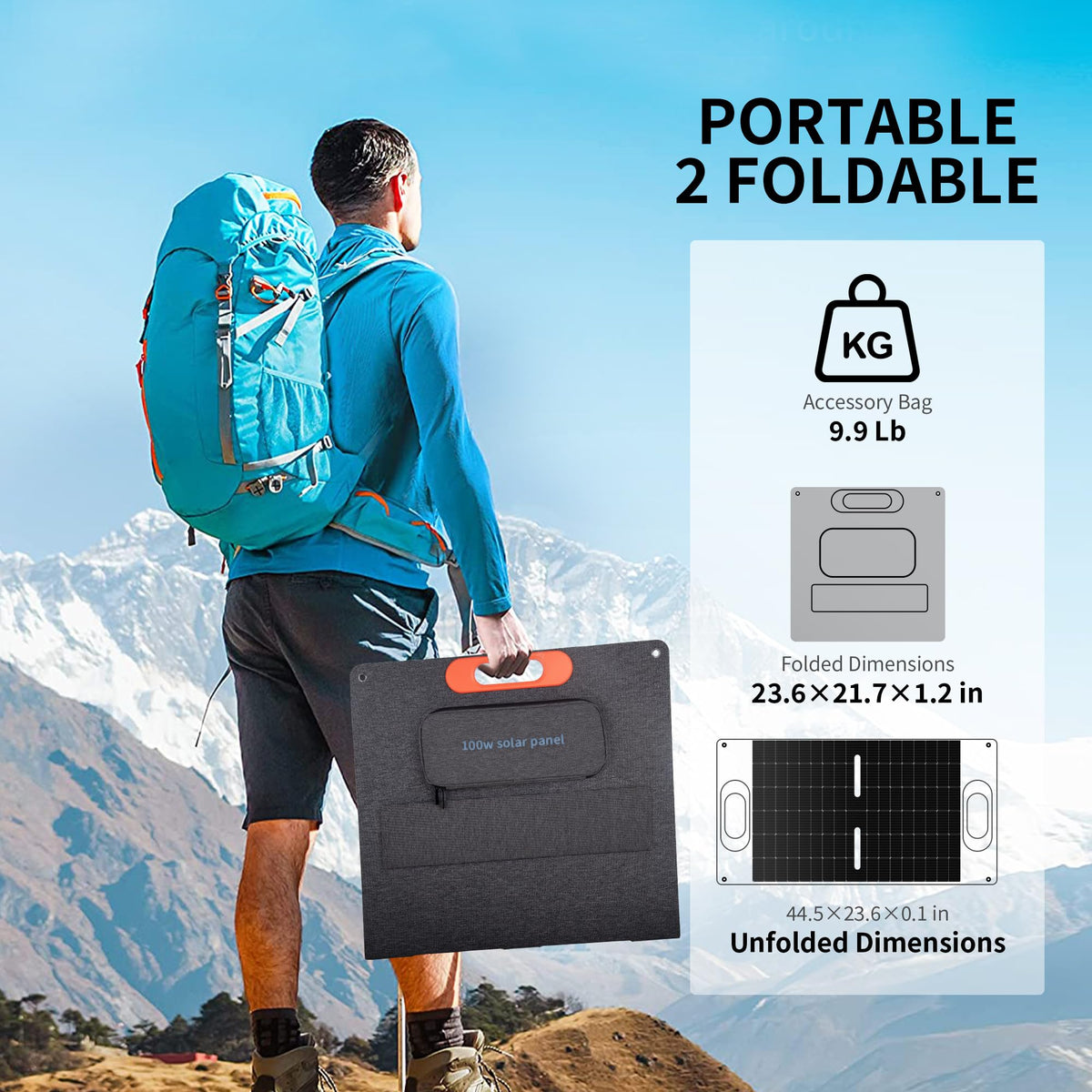 VLAIAN 100W panel durability with IP68 and ETFE protection