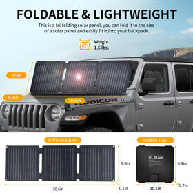 VLAIAN IP68 weatherproof solar panel ready for storms, sand, and spray.