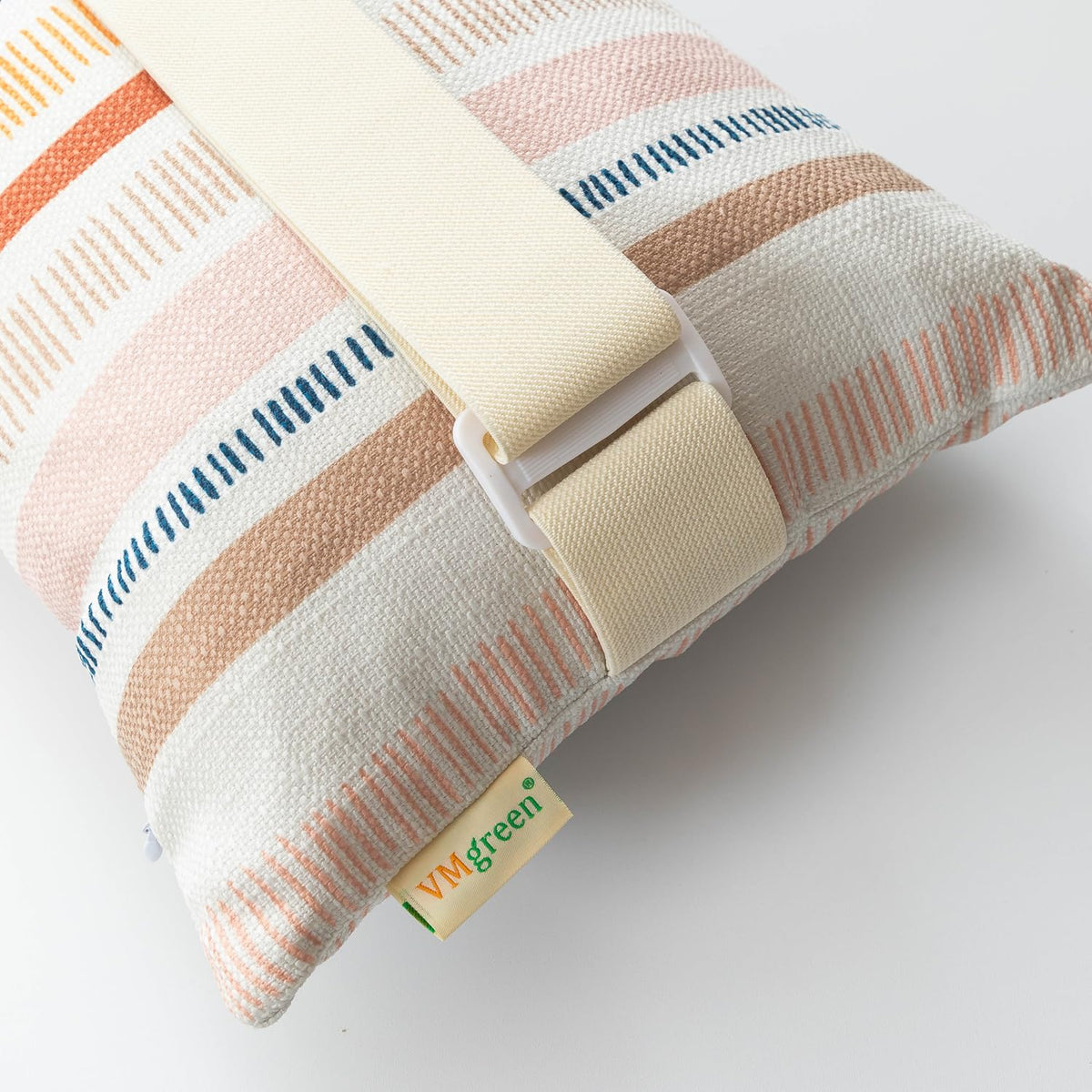 vmgreen pillow with hidden zipper for clean look and easy cleaning.