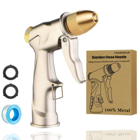 VNEIRSHAH garden hose nozzle with metal body for long-lasting irrigation.