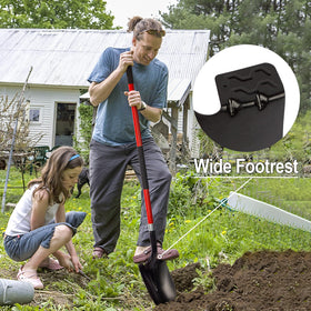 Wide digging head design for efficient digging and leverage
