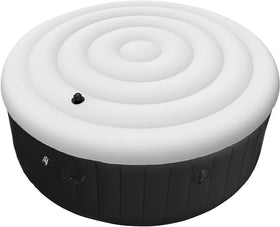 VniYors 4.5ft inflatable hot tub cover fits round spas, preserving heat and reducing drafts.