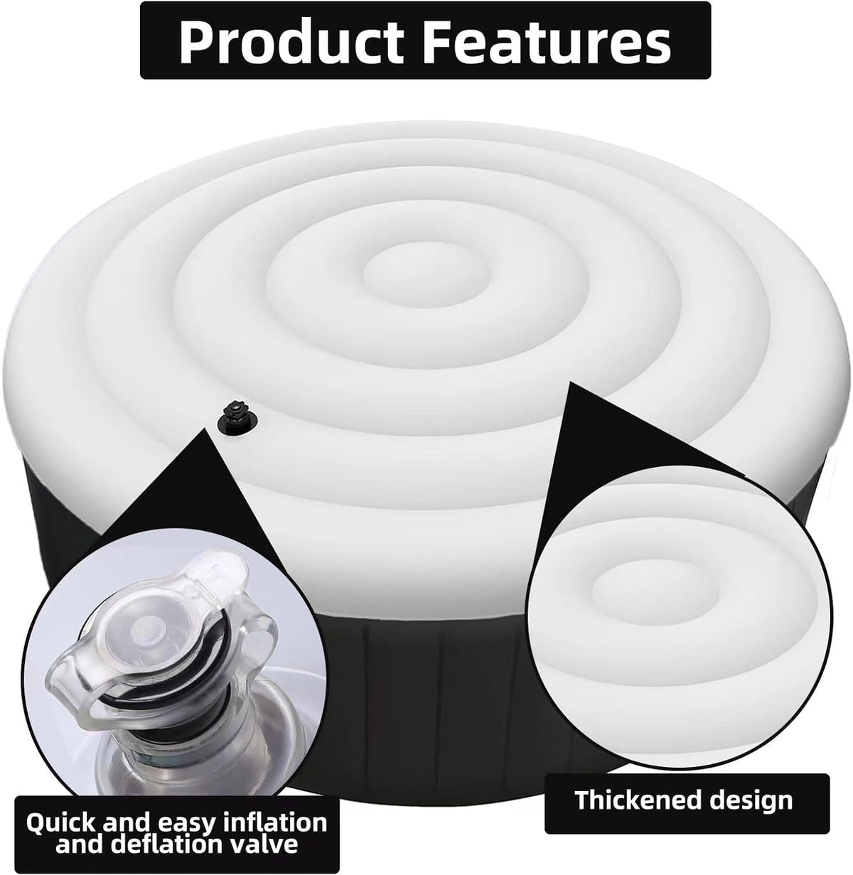VniYors tearproof cover protects your round spa from punctures and wear.