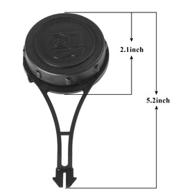 VOBRAMY fuel cap with tether attached for secure mower use