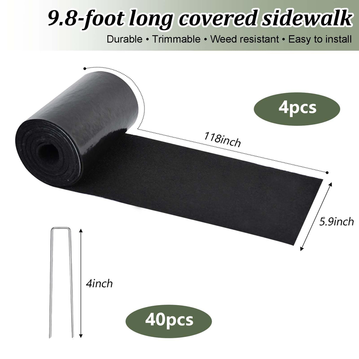 Voccos 120-inch edging roll cut to fit curves and straight borders.
