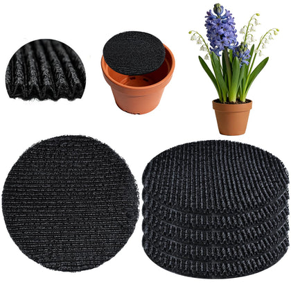 Voccos 6-pack round drainage discs fit pots to prevent soil loss indoors