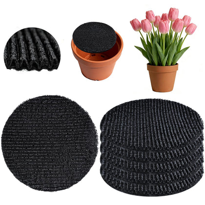 Voccos 6.3-inch drainage disc pack in pot prevents soil loss and leaks.