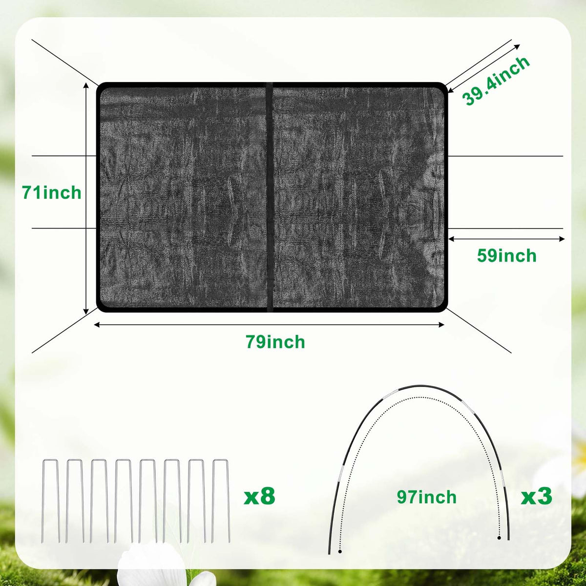 Voccos 70 percent shade cloth with pole sleeves providing wrinkle-free fit