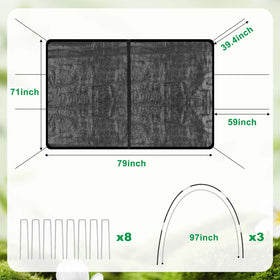 Voccos 70 percent shade cloth with pole sleeves providing wrinkle-free fit