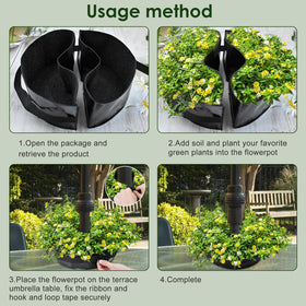 Voccos black planter houses succulents and herbs for versatile outdoor decor.