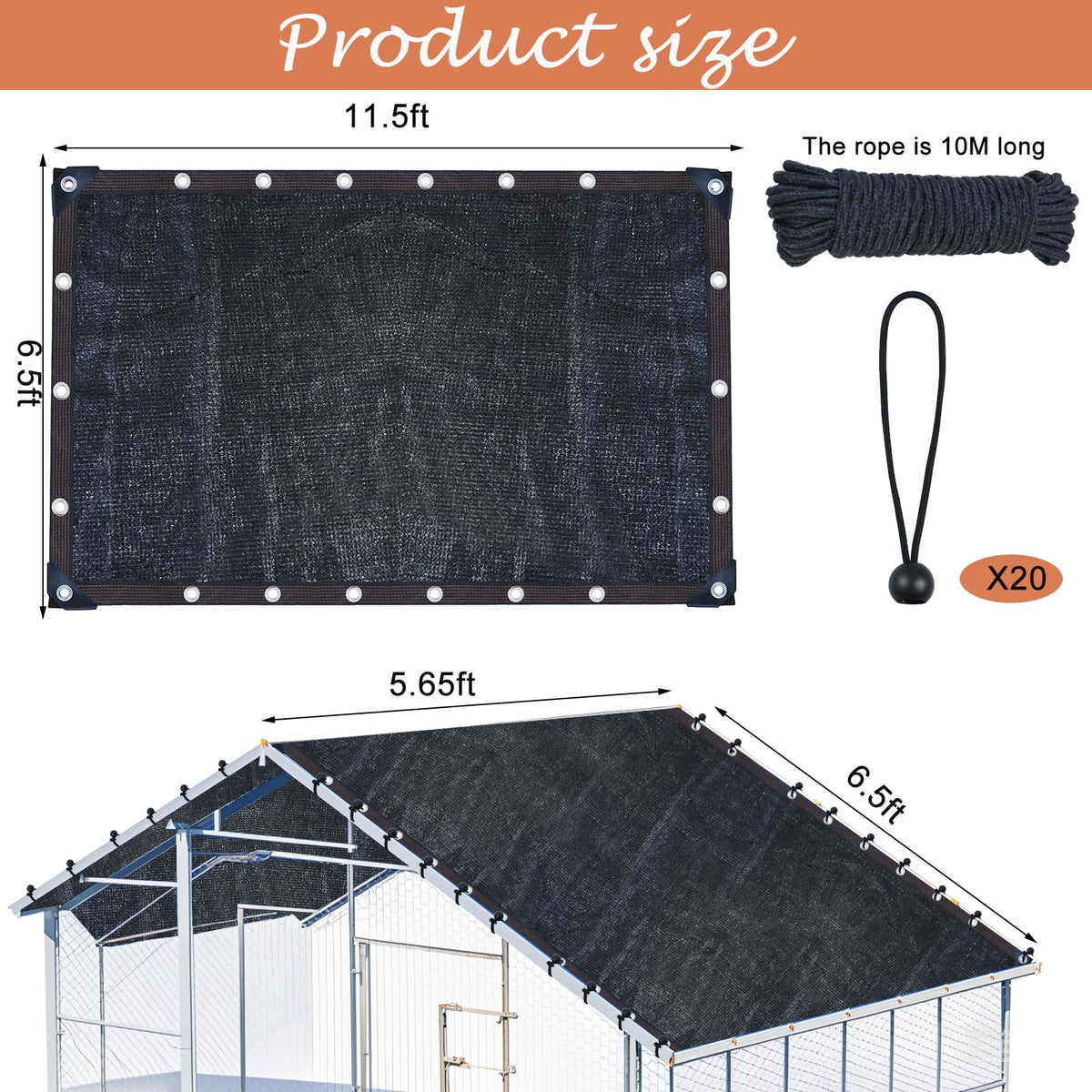 Voccos black shade cloth blocks 90% of sunlight while allowing airflow.