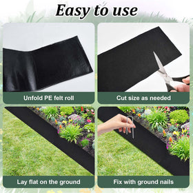 Voccos border mowing strip setup illustrating clean transitions between bed and lawn.