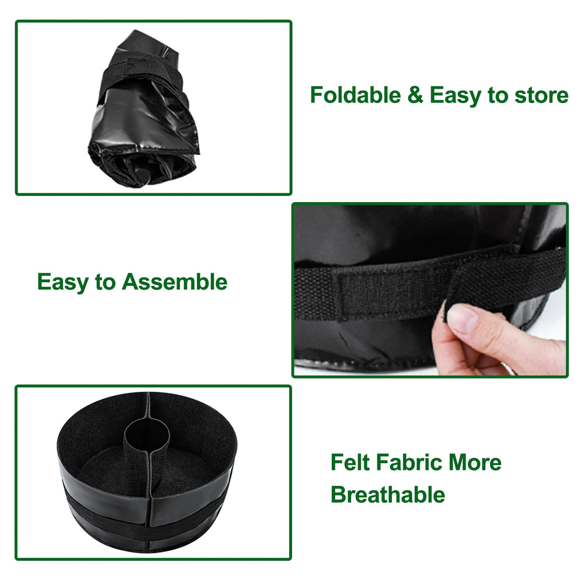 Voccos felt texture close-up highlights breathable material for plant health.
