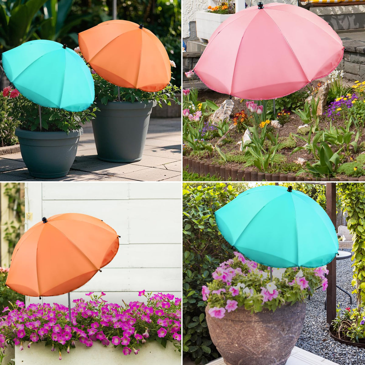 Voccos garden-bed shade umbrella offers durable sun cover for seedlings.