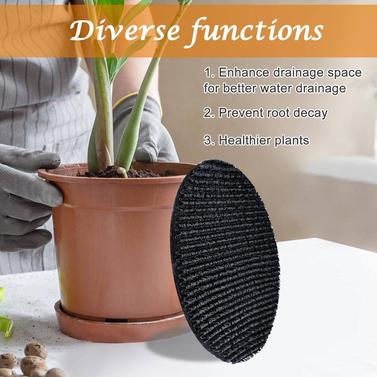 Indoor and outdoor use of Voccos drainage discs for versatile care.