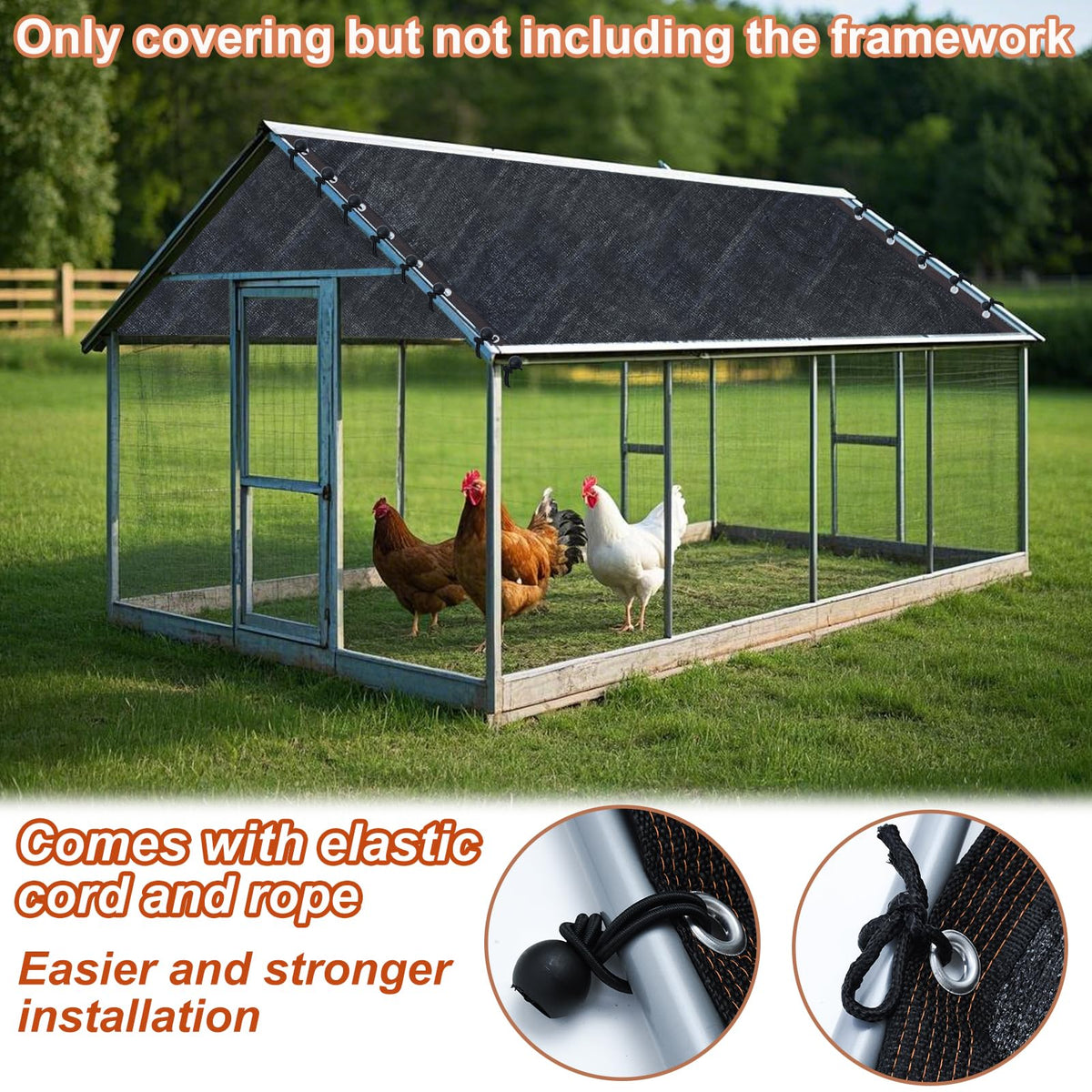 Voccos top-view shows large coop coverage for comprehensive shading.