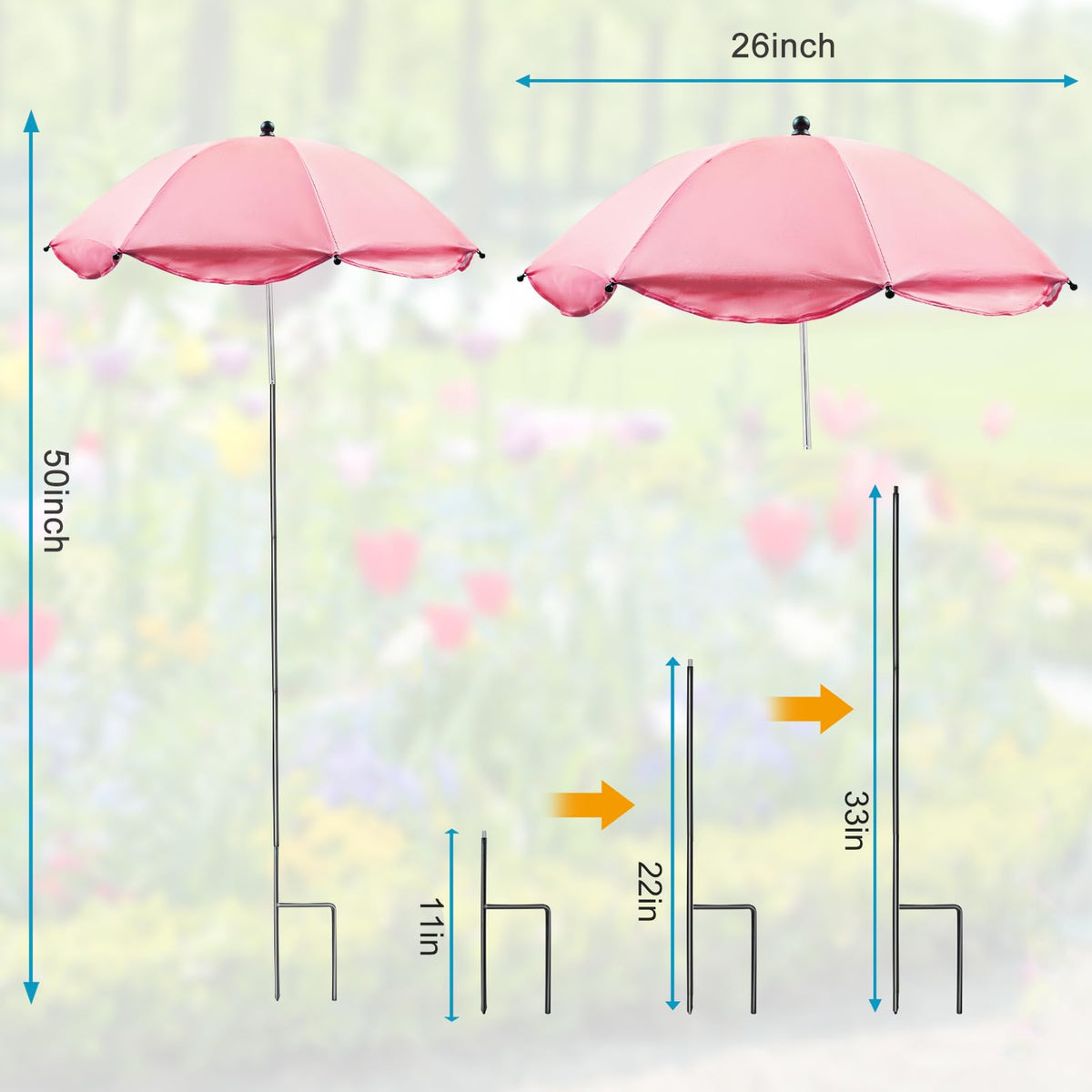 Voccos plant umbrella adjustable angle for precise shading