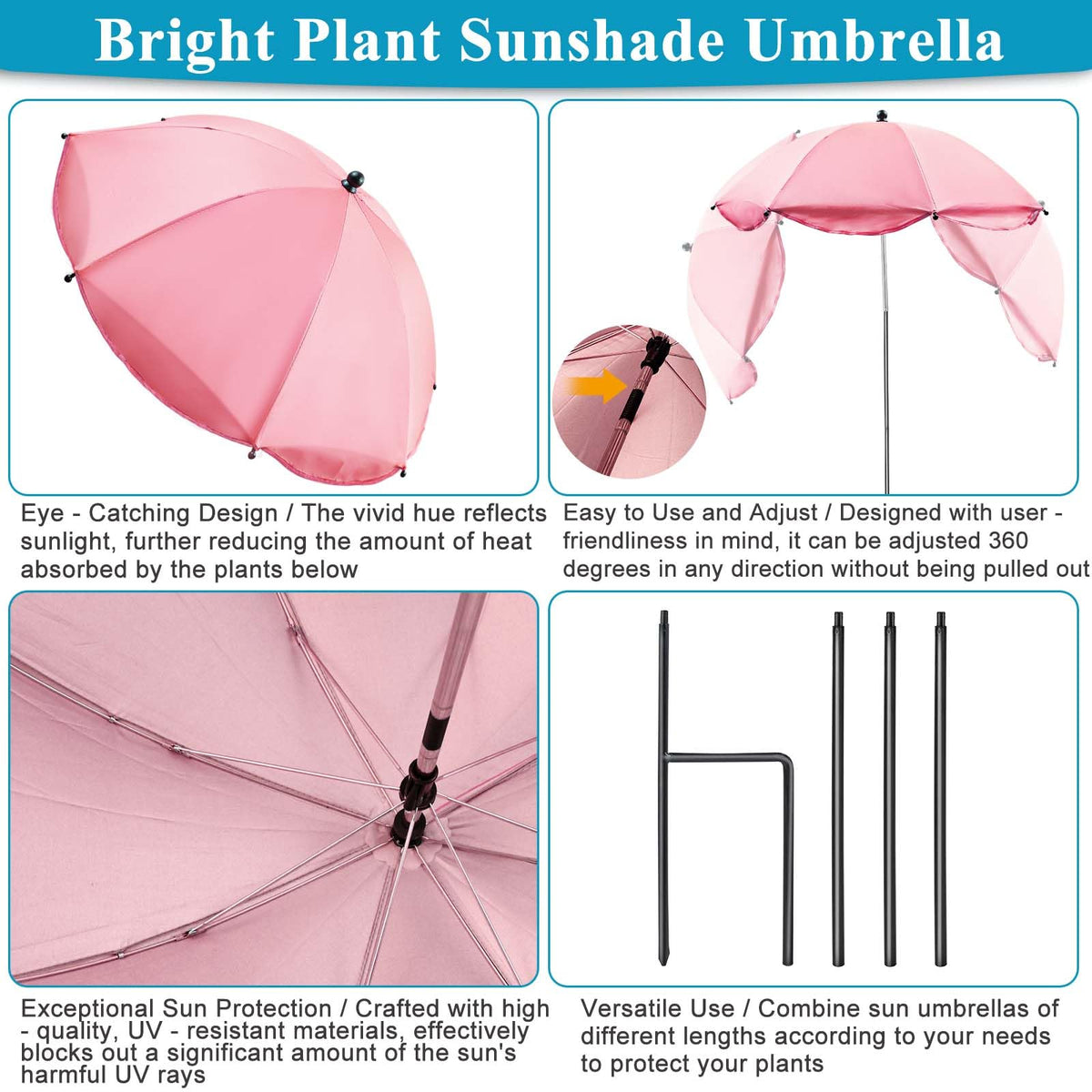 Voccos plant umbrella easy-assembly two-piece setup
