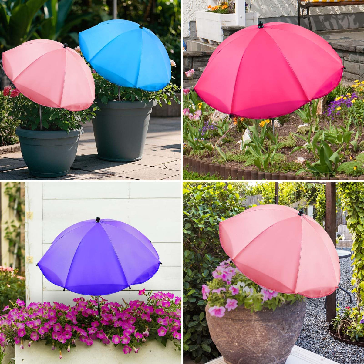 Voccos plant umbrella protects garden beds and seedlings from heat