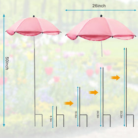 Voccos plant umbrella with adjustable pole height for versatile shading