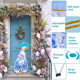 Voccos rainbow sequin cape gleams, elevating seasonal porch decor.