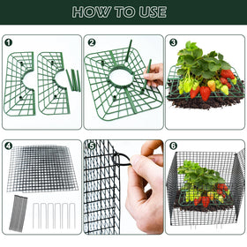 Voccos reusable strawberry cages store flat for compact winter storage.