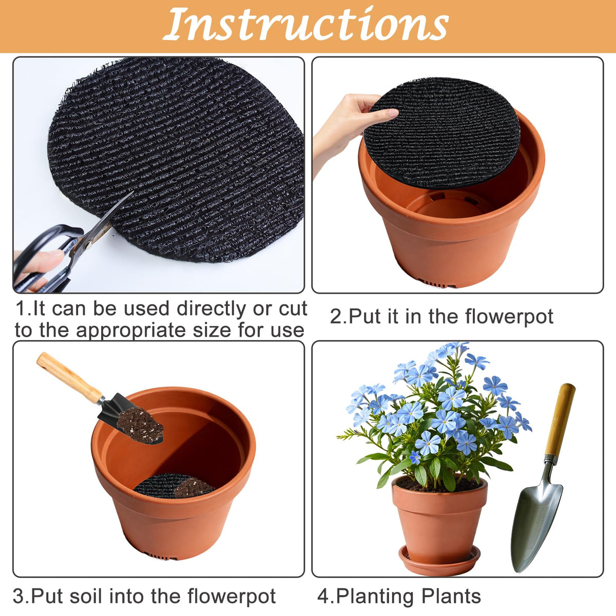 Voccos round pot hole pad promotes better aeration for roots.