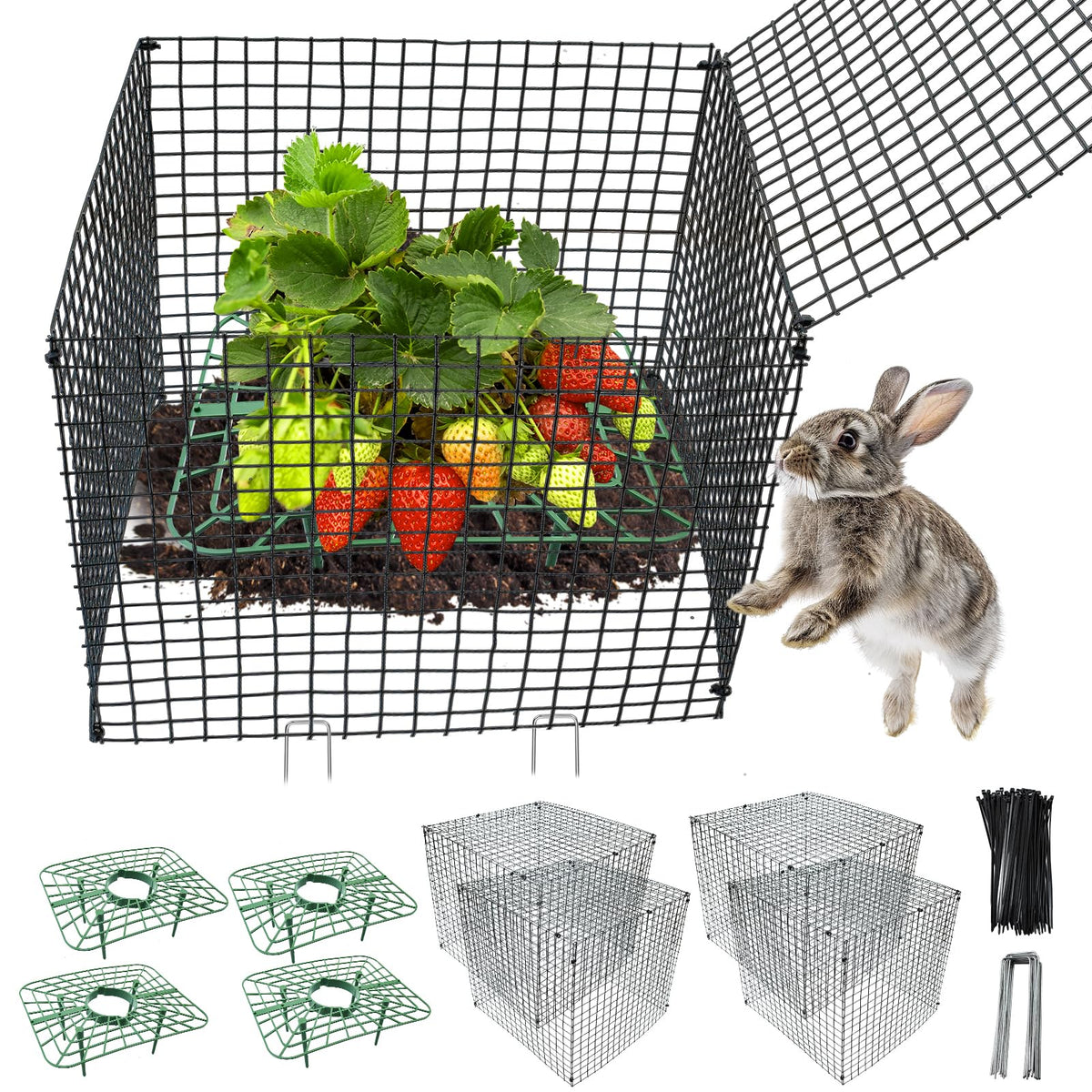 Voccos strawberry protectors ready to assemble for garden protection.